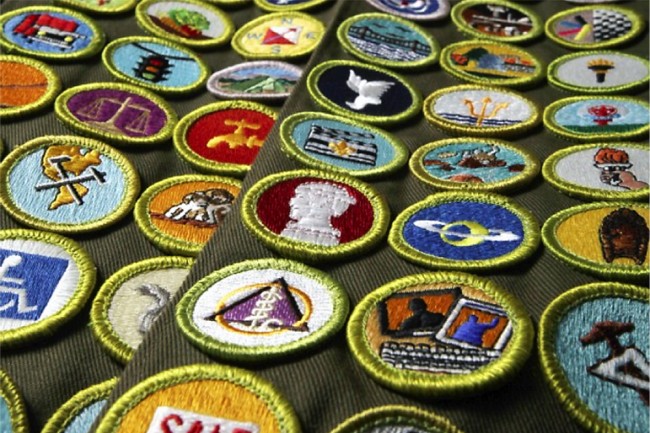 Example of Merit Badges from Scouts